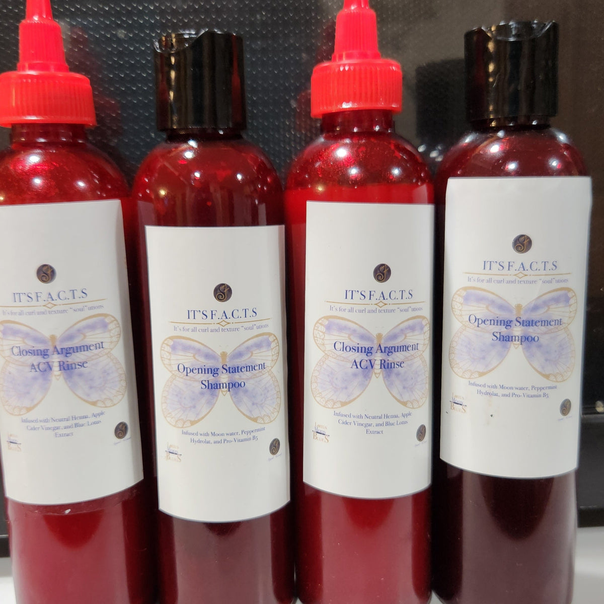ITS FACTS Red Bottle release shampoo and ACV Rinse 8 ounces for both