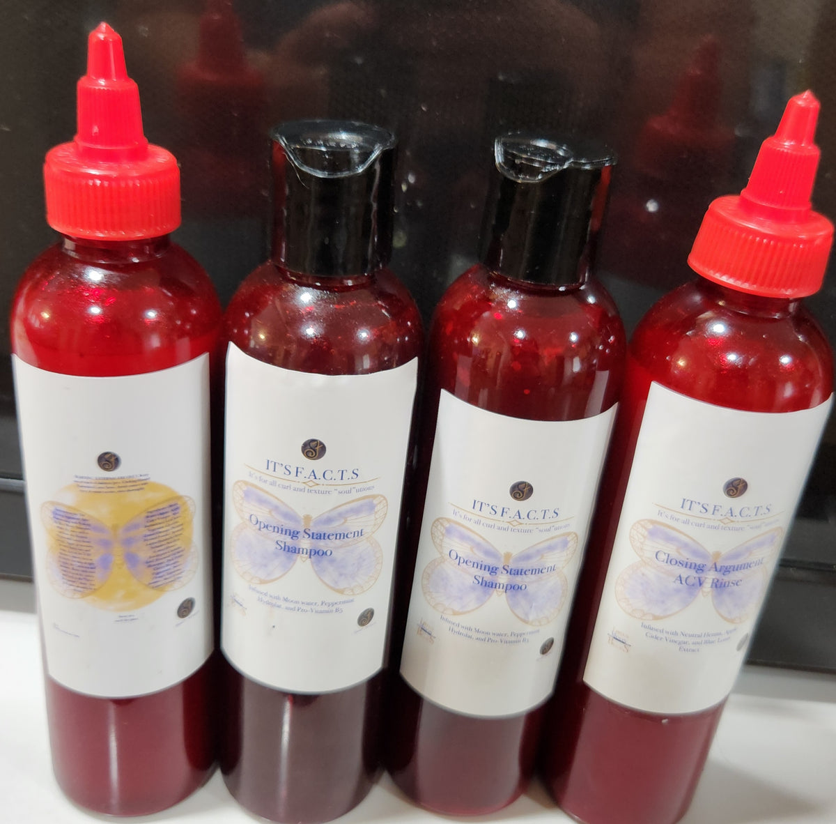 Red bottle release - 8 oz Opening Statement shampoo and 8oz Closing Argument duo